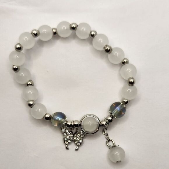 Charm glass‎ beaded butterfly bracelet - Picture 3 of 4